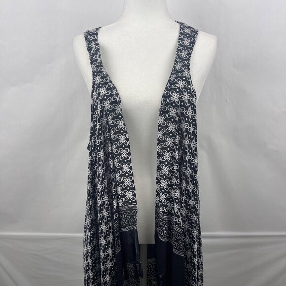 Boho Elephant Long Fringe Duster Cover-Up - Picture 2 of 12